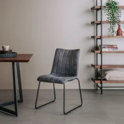 Eetkamerstoel Bunol PU Leder - Antraciet - Loft24.nl