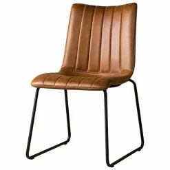 Eetkamerstoel Bunol PU Leder - Lichtbruin - Loft24.nl