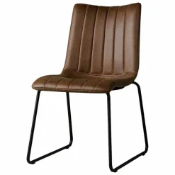 Eetkamerstoel Bunol PU Leder - Donkerbruin - Loft24.nl