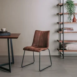 Eetkamerstoel Bunol PU Leder - Donkerbruin - Loft24.nl