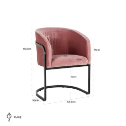 Eetkamerstoel Chiara Velvet kleur Blush - Loft24.nl