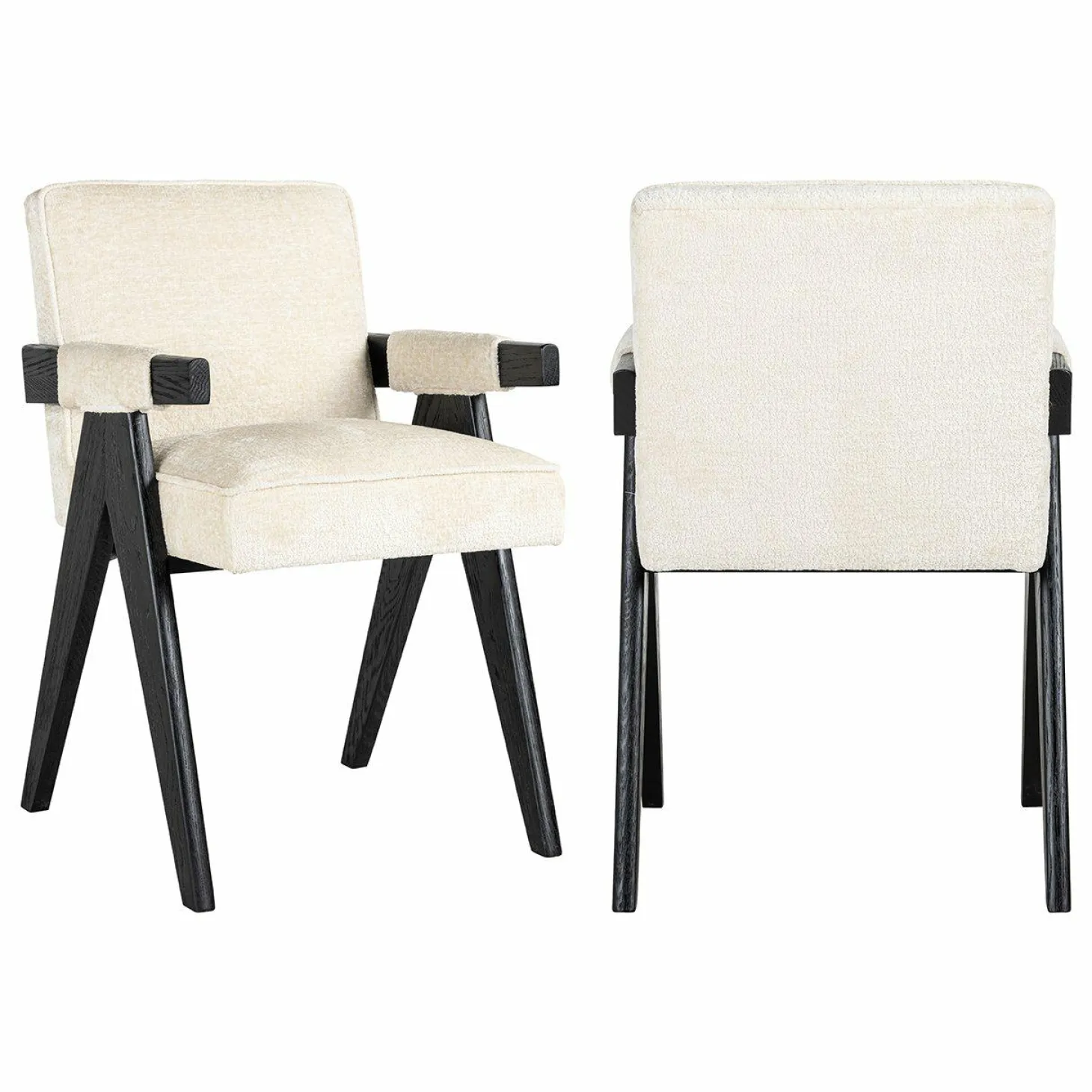 Eetkamerstoel Cooper Chenille kleur Wit - Loft24.nl