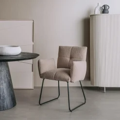 Eetkamerstoel Dante Teddy - Licht bruin - Loft24.nl