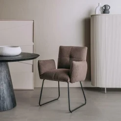 Eetkamerstoel Dante Teddy - Donker bruin - Loft24.nl