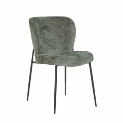 Eetkamerstoel Darby Chenille kleur Groen - Loft24.nl
