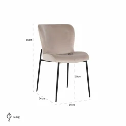 Eetkamerstoel Darby Velvet - Loft24.nl