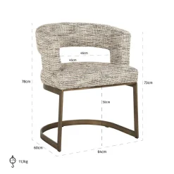 Eetkamerstoel Ellis Be Trendy kleur Naturel - Loft24.nl