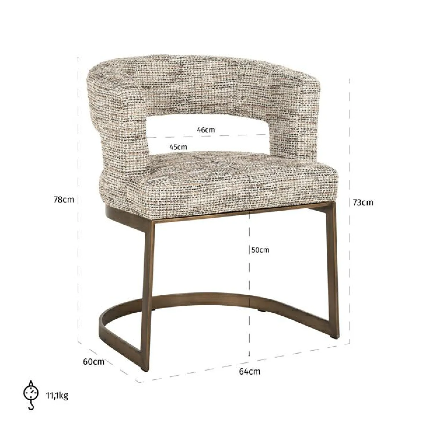 Eetkamerstoel Ellis Be Trendy kleur Naturel - Loft24.nl