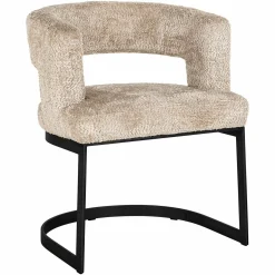 Eetkamerstoel Ellis Chenille kleur Beige - Loft24.nl