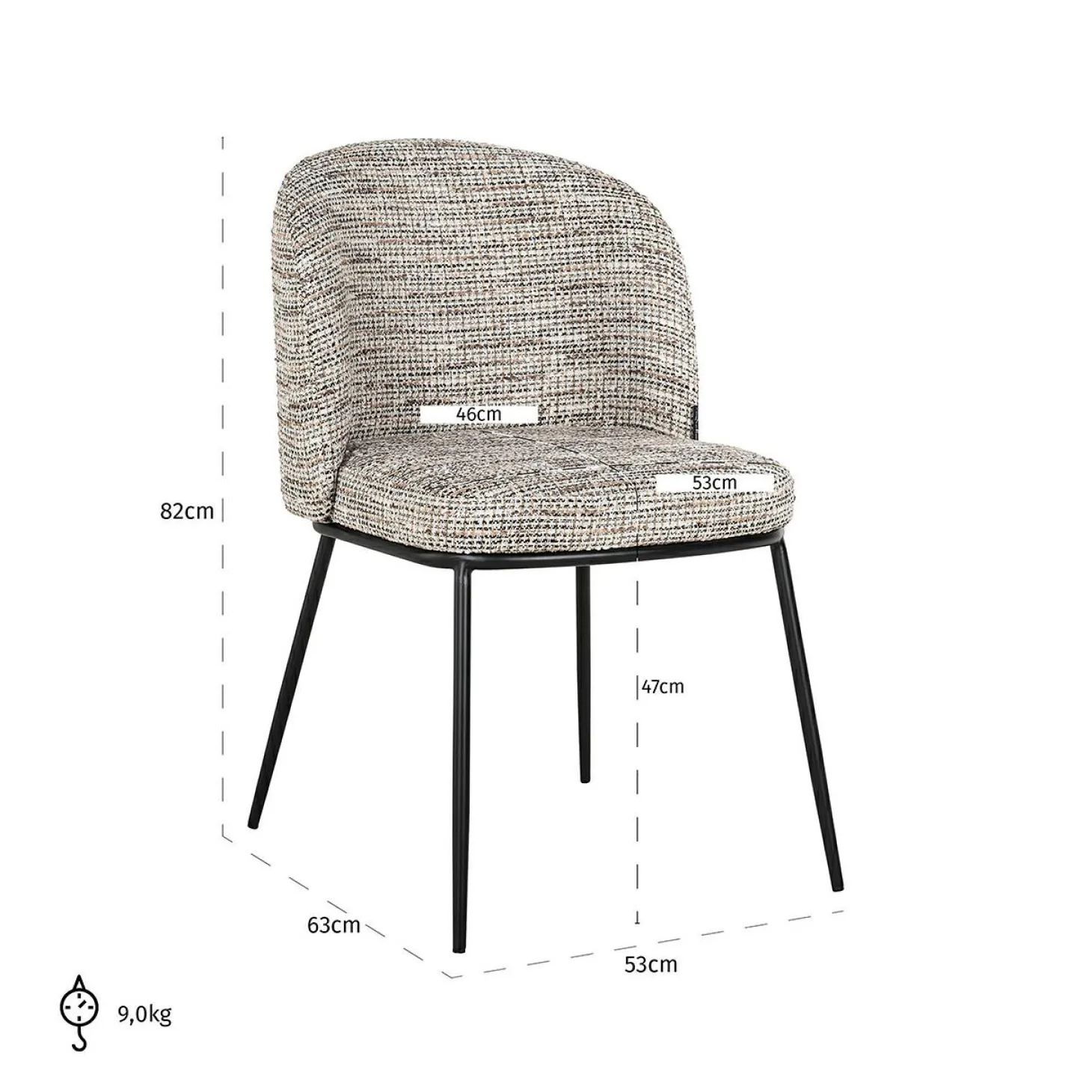 Eetkamerstoel Elvi Be Trendy kleur Nature - Loft24.nl