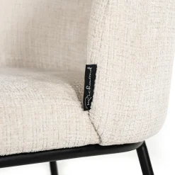 Eetkamerstoel Elvi Chenille kleur Beige - Loft24.nl