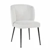 Eetkamerstoel Fallon Bouclé kleur Wit - Loft24.nl