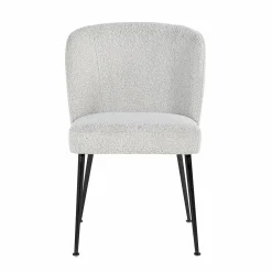 Eetkamerstoel Fallon Bouclé kleur Wit - Loft24.nl