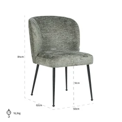 Eetkamerstoel Fallon Chenille kleur Jade - Loft24.nl