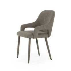 Eetkamerstoel Fika Bouclé - kleur Bruin - Loft24.nl