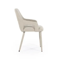 Eetkamerstoel Fika Bouclé - kleur Taupe - Loft24.nl