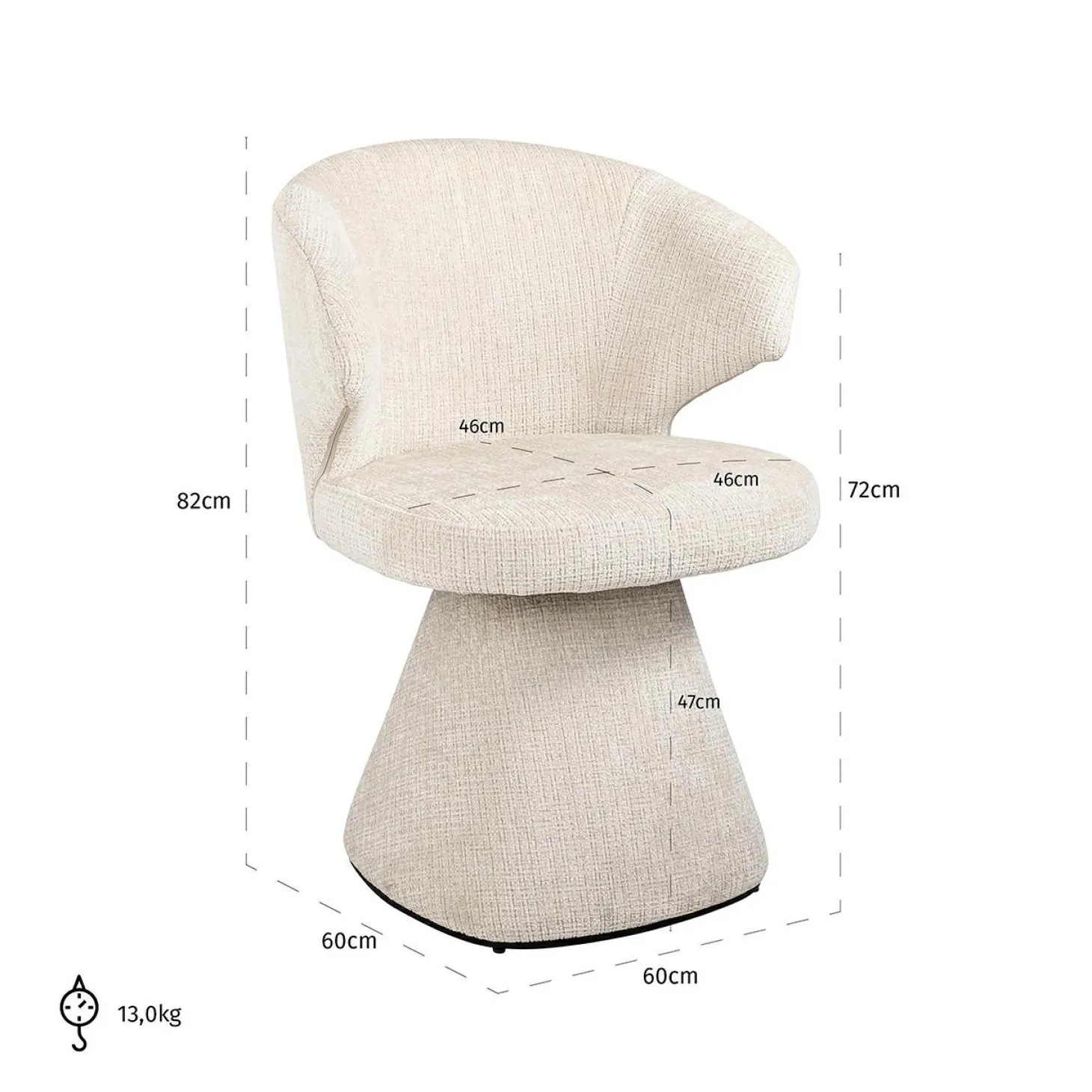 Eetkamerstoel Gatsbi Chenille - Loft24.nl