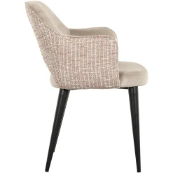 Eetkamerstoel Giovanna Velvet en stof kleur Khaki/Rose - Loft24.nl