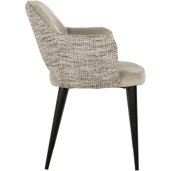 Eetkamerstoel Giovanna Velvet en stof kleur Khaki/Rose - Loft24.nl