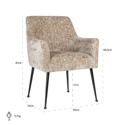 Eetkamerstoel Harley Chenille kleur Shitake - Loft24.nl