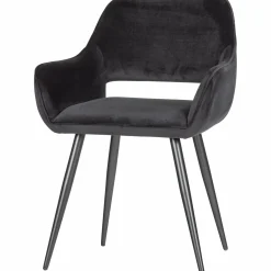 Eetkamerstoel Jelle Velvet - Zwart - Loft24.nl