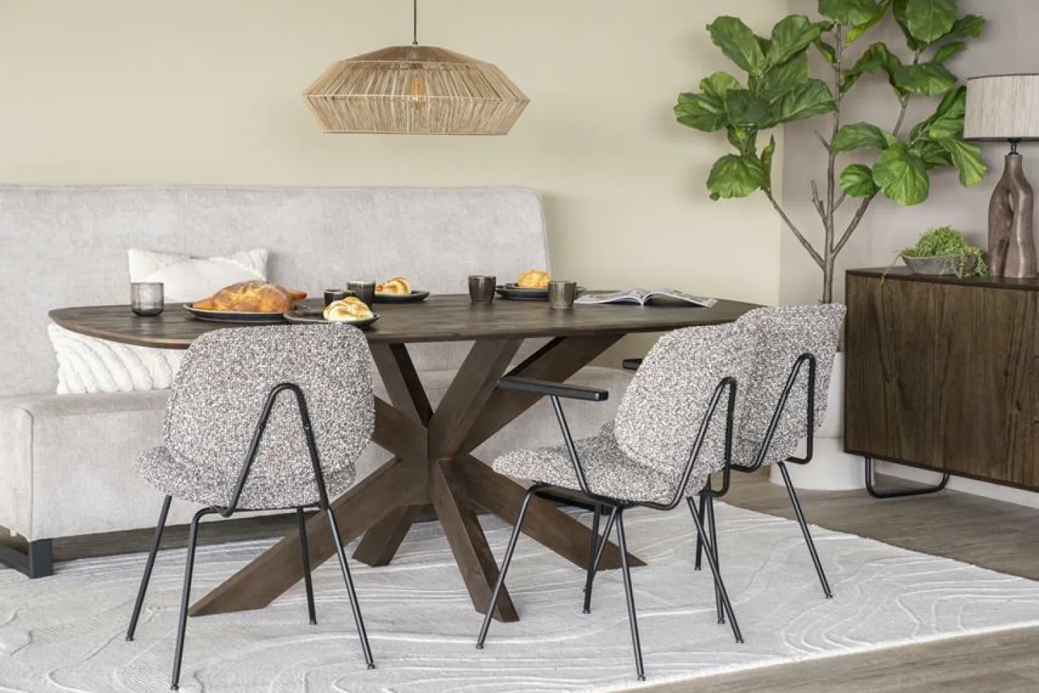 Eetkamerstoel Jon - Taupe - Loft24.nl