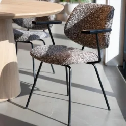 Eetkamerstoel Jon met armleuning - Taupe - Loft24.nl