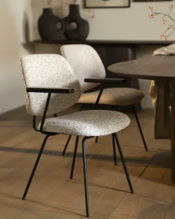 Eetkamerstoel Jon met armleuning - Taupe - Loft24.nl