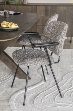 Eetkamerstoel Jon met armleuning - Taupe - Loft24.nl