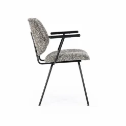 Eetkamerstoel Jon met armleuning - Taupe - Loft24.nl