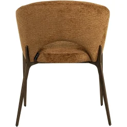 Eetkamerstoel Kenzi Chenille - Cognac - Loft24.nl