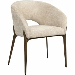 Eetkamerstoel Kenzi Chenille - Crème - Loft24.nl