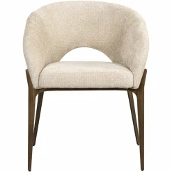 Eetkamerstoel Kenzi Chenille - Crème - Loft24.nl