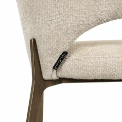 Eetkamerstoel Kenzi Chenille - Crème - Loft24.nl