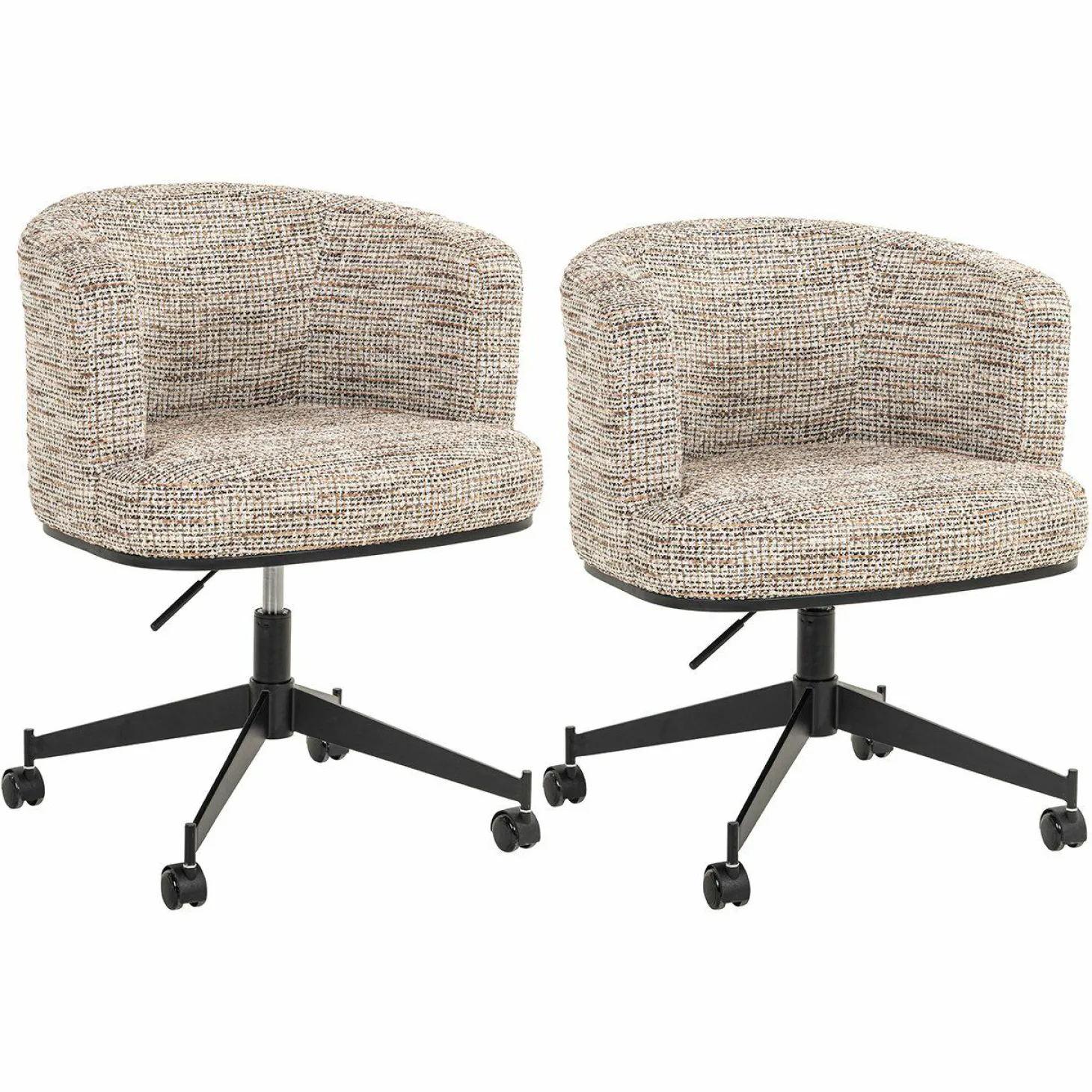 Eetkamerstoel Lana Graffic stof kleur Beige - Loft24.nl