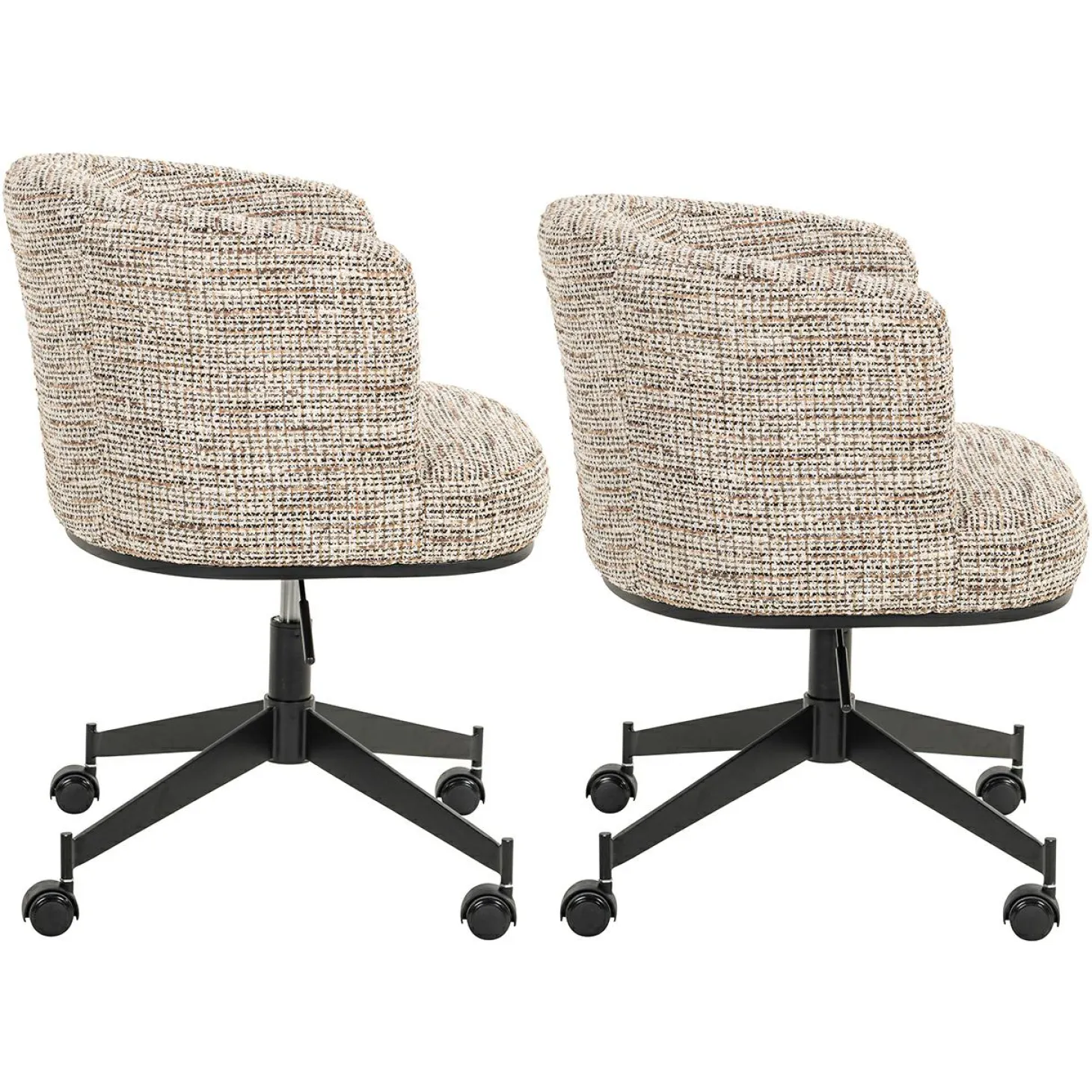 Eetkamerstoel Lana Graffic stof kleur Beige - Loft24.nl