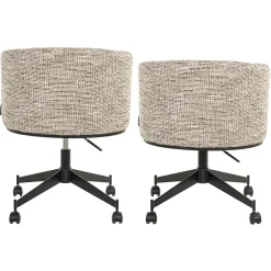 Eetkamerstoel Lana Graffic stof kleur Beige - Loft24.nl