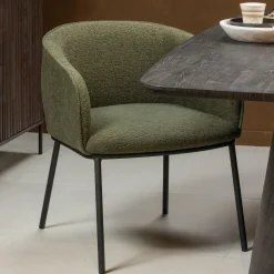 Eetkamerstoel Leon Bouclé - Groen - Loft24.nl