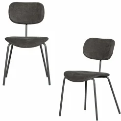 Eetkamerstoel Link Chenille - Bruin/Grijs - Loft24.nl