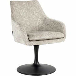 Eetkamerstoel Marlon Chenille kleur Pearl - Loft24.nl