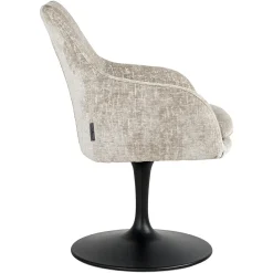 Eetkamerstoel Marlon Chenille kleur Pearl - Loft24.nl