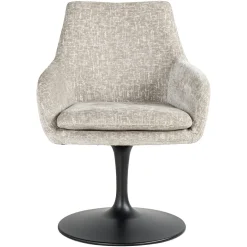 Eetkamerstoel Marlon Chenille kleur Pearl - Loft24.nl