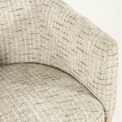 Eetkamerstoel Micha Geweven stof en eikenhout - Beige - Loft24.nl