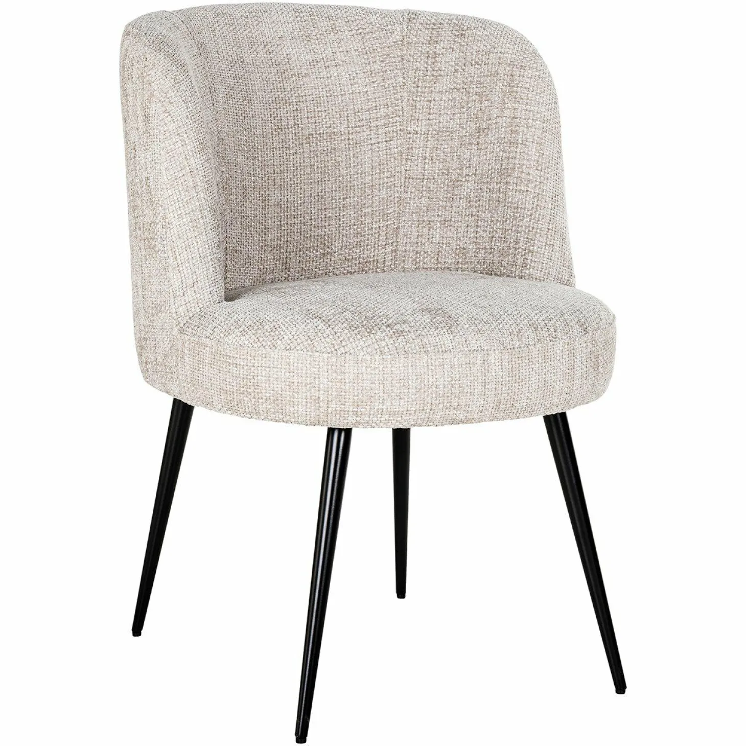 Eetkamerstoel Morton Chenille kleur Naturel - Loft24.nl