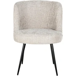 Eetkamerstoel Morton Chenille kleur Naturel - Loft24.nl