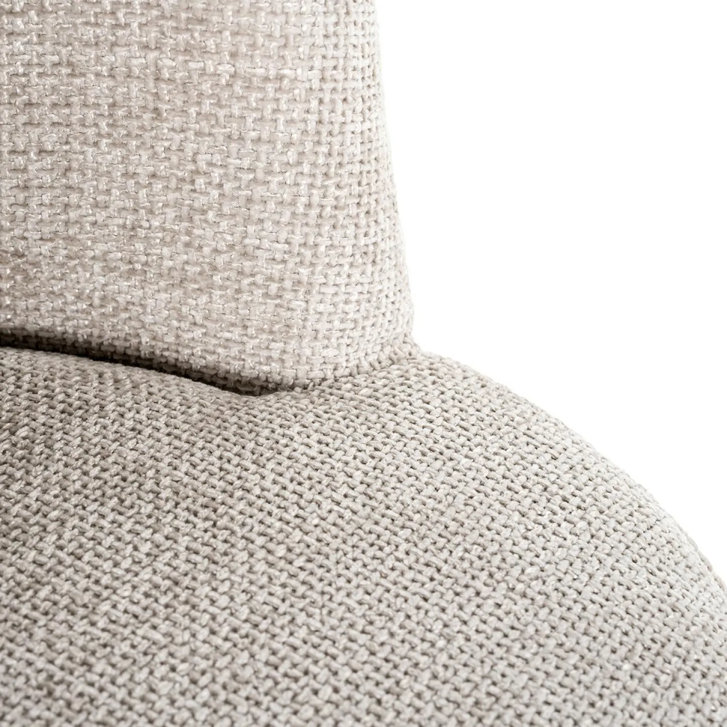 Eetkamerstoel Morton Chenille kleur Naturel - Loft24.nl