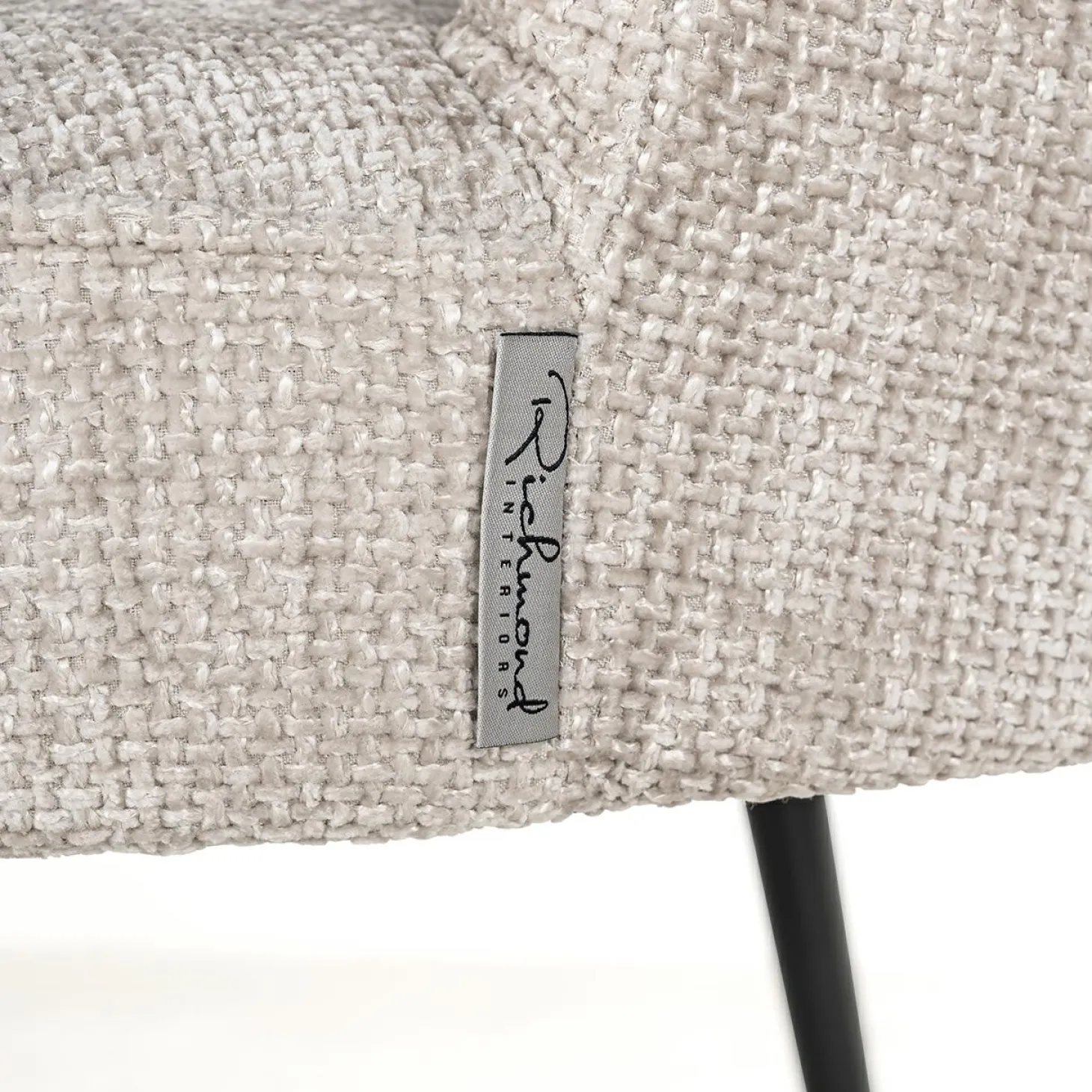 Eetkamerstoel Morton Chenille kleur Naturel - Loft24.nl