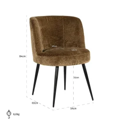 Eetkamerstoel Morton Velvet kleur Olijfgroen - Loft24.nl