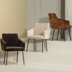 Eetkamerstoel Mount 3D Chenille Donkerbruin - Loft24.nl