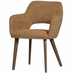 Eetkamerstoel Murat Bruin onderstel - Geel/Bruin - Loft24.nl